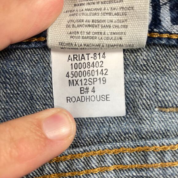 Ariat M4 Low Rise Boot Cut Roadhouse Jeans Men's 42X30 Blue Relaxed Fit Western - Picture 6 of 11